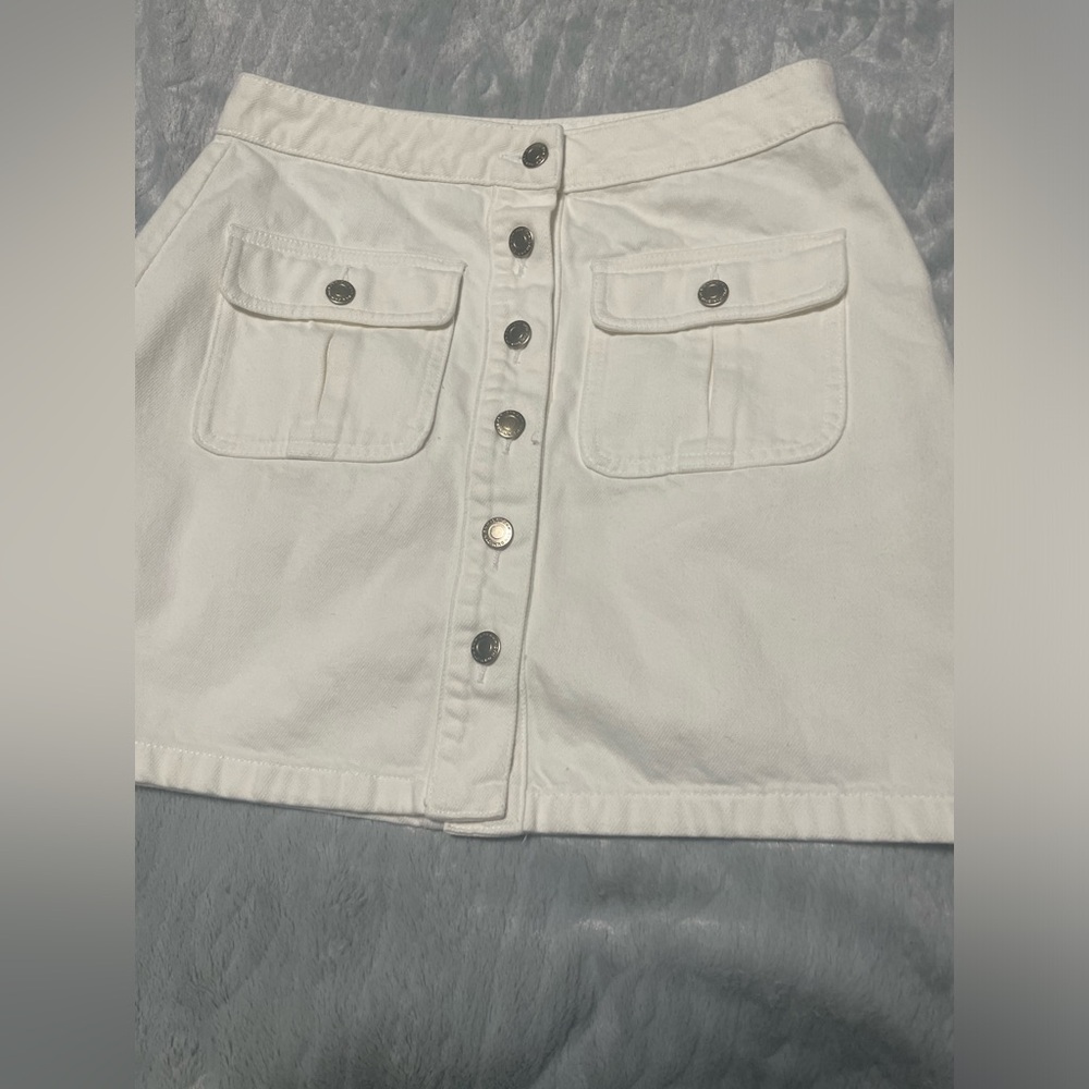 Dynamite white denim mini skirt size S